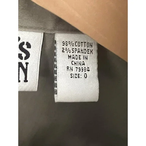 Chico's Design Button Up Twill Vest Womens S (Chico's 0) Khaki Gray Pocket Welt - Picture 3 of 15